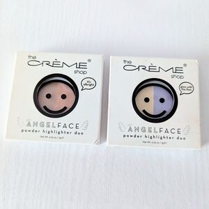 2 The Creme Shop ANGELFACE Powder Highlighter Duo LET THERE BE LIGHT & IT'S LIT